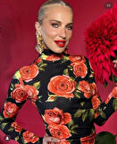 Kadın Balıkçı Yaka Gül Baskılı Fırsat ürün ini Elbise