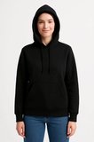 Üç İplik Kapüşonlu Kanguru Çepli weathirt Hoodie  iyah