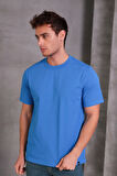 Erkek Relax Fit Bisiklet Yaka %100 Pamuk Rahat Kesim Basic Tişört