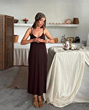 Kadın iyah Asansör Askılı Çift Yırtmaçlı Helen Elbise