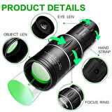 16x52 Optik Lens Monoküler Teleskop Dürbün, Gece Görüşlü Avcılık Ve Kamp Dürbünü + Saklama Kılıfı