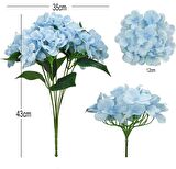 Yapay Çiçek Ortanca Çiçeği Demeti 43 cm Mavi Açık 
