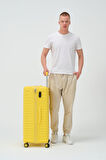 Keo-Plus Sarı Büyük Boy Silikon Kırılmaz PP Valiz