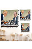 Donald Trump - Vladimir Putin Santranç Oynarken Duvar Örtüsü-8316
