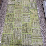 Hoom Rugs Antik Patchwork Yeşil El Dokuma Kilim