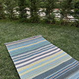 Eko Halı Bodrum BD 04 Olive Marine Fırsat Renkli Çift Taraflı Yıkanabilir Saçaklı Baskı Kilim