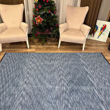 Luxess Kilim Blue Hav Toz Vermez Kaymaz Kolay Kullanımlı Yıkanabilir Düz Renk Kilim
