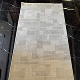 Hoom Rugs İpek 1134 Gri Akrilik Pamuk Taban Keçeleşmeyen Halı