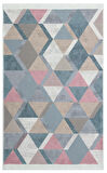 Hoom Rugs Samos SMS 10 Blue Pink Yıkanabilir Çift Taraflı Pamuk Kilim