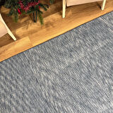 Hoom Rugs Kilim Mavi Kaymaz Tabanlı Yıkanabilir Düz Renk Kilim