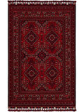 Hoom Rugs Afgan AFG 05 Red Antibakteriyel Kaymaz Tabanlı Dekoratif Kilim