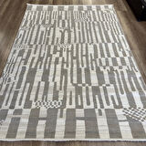 İpek Mekik Halı Dalida 3217 Krem Gri Modern Salon Halısı