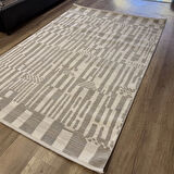 İpek Mekik Halı Dalida 3217 Krem Gri Modern Salon Halısı