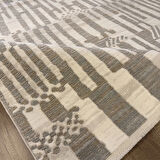 İpek Mekik Halı Dalida 3217 Krem Gri Modern Salon Halısı