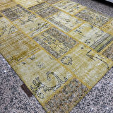 Hoom Rugs Antik Patchwork Sarı El Dokuma Kilim