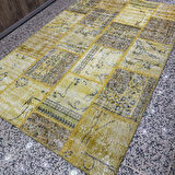 Hoom Rugs Antik Patchwork Sarı El Dokuma Kilim