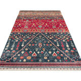 Hoom Rugs Nepal ZR 17 Yün Viskon Tensel Navy Multy Otantik Modern Uşak Desenli Halı