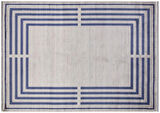 Hoom Rugs York 205 Lacivert Çerçeveli Modern Salon Halısı