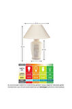 Modern Urart Seramik Krem Abajur 1 Beyaz Seramik E27 46-70