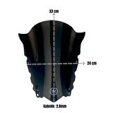 Yamaha R25 2015-2018 Uyumlu Ön Cam Siyah