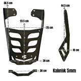 Bajaj Dominar 250 / 400 2017-2024 Uyumlu Arka Çanta Demiri Siyah