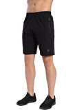 Crozwise 3190-10 Siyah Beden XL Armürlü Likralı Astarsız Erkek Spor Şort