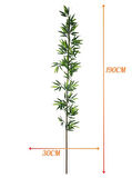 5li Set Yapay Bambu Sopası 20 Yapraklı 190cm Yapay Çiçek Bambu Duvarı Separatör Çiçeği Yapay Çiçek