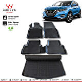 Nissan Qashqai Paspas Bagaj Havuzu 2014 2021 Arası 3D Wöller Ultraflex Set