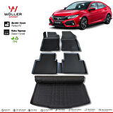 Honda Civic FC5 Hatchback Paspas Bagaj Havuzu 2016 Sonrası 3D Wöller Ultraflex Set