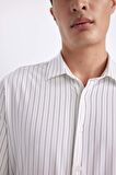 DeFacto Slim Fit Dar Kesim Polo Yaka Çizgili Uzun Kollu Gömlek B6487AX24SPWT34