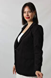 1905 Siyah Kadın Büyük Beden Blazer Ceket