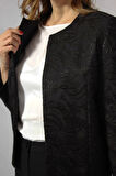 3398 KABARTMA DESENLİ SIFIR YAKA BÜYÜK BEDEN BLAZER CEKET