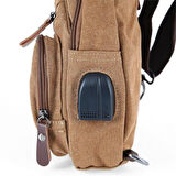 Ççs London 31184 Usb Aux Çıkışlı Kanvas Sırt Çantası Kahve