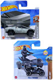 2 Araç Tesla Set - Hot Wheels Tesla Cyberquad & Tesla Cybertruck (1/64)