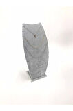 Yerli Üretim Dubai Model Süet Kumaş Gri Renk 25/12 Cm Kolye -zincir Ayaklı Stand