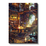 Büyücünün Çalışma Odası - Mistik Atmosfer Anime Kanvas Tablo
