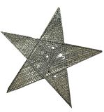 YILBAŞI GÜMÜŞ YILDIZ DEKOR SÜS TEK TARAFLI 3D 45 CM