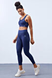 TOMMY LİFE T10BY-95302_01 BAYAN ATLET-BİSİKLETÇİ TAYT TAKIMI İNDİGO