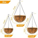 Sarkaç Çiçek Sepeti 3lü Coco Elyaf Makreme Saksı 20-25-30cm