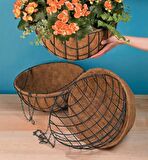 Sarkaç Çiçek Sepeti 3lü Coco Elyaf Makreme Saksı 20-25-30cm