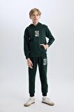 DeFacto Erkek Çocuk Cepli Yazı Baskılı Kapüşonlu Kalın Okul Sweatshirt C7567A824WNGN1214