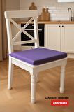 Xpermate Fermuarlı 2'li Sandalye Minderi Su İtici Kumaş 40x40Cm Sünger Sandalye Minderi Bağcıklı Mor