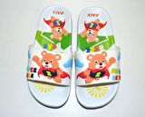 ERKEK ÇOCUK SUPER BEAR YAZILI AYICIK RESİMLİ BEYAZ RENK EVA TERLİK