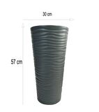 Antrasit Kumsal Vazo Dekoratif Uzun Saksı 5.5 lt  30*57cm