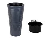 Antrasit Kumsal Vazo Dekoratif Uzun Saksı 5.5 lt  30*57cm