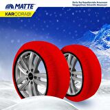 Matte Kar Çorabı 195/65 R13 Kar Zinciri Muadili Small Kırmızı