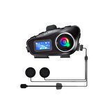 Q58-max Radyolu 2 Kişi Bağlantılı Bluetooth Kask Kulaklık Ekranlı Fenerli Müzik Ve Telsiz Intercom