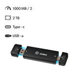 NPO DK01 USB-A/Type-C 1000/900Mb/s 2TB 22x42 M.2 NVMe Taşınabilir Harici SSD