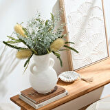 Yapay Çiçek Pastel Karlı Okaliptus 48cm 5Dallı Uzun Dal Eucalyptus