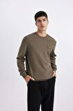 DeFacto Regular Fit Bisiklet Yaka Basic Düz Sweatshirt B6495AX24SPKH438